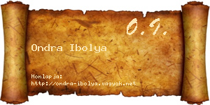 Ondra Ibolya névjegykártya